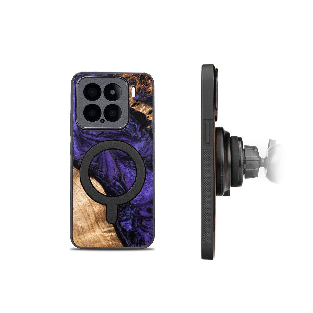 Holzhülle für Xiaomi 15, Bewood Unique Violet für MagSafe