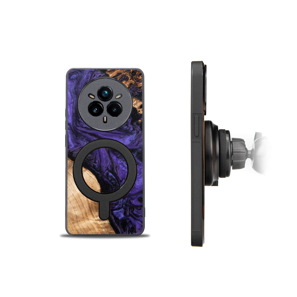 Holzhülle für Realme 14 Pro 5G, Bewood Unique Violet für MagSafe