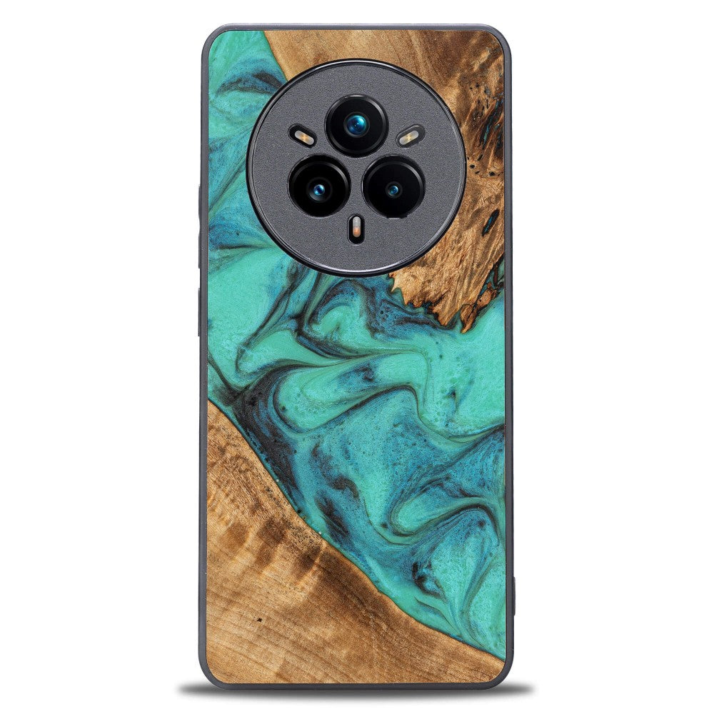 Holzhülle für Realme 14 Pro 5G, Bewood Unique Turquoise