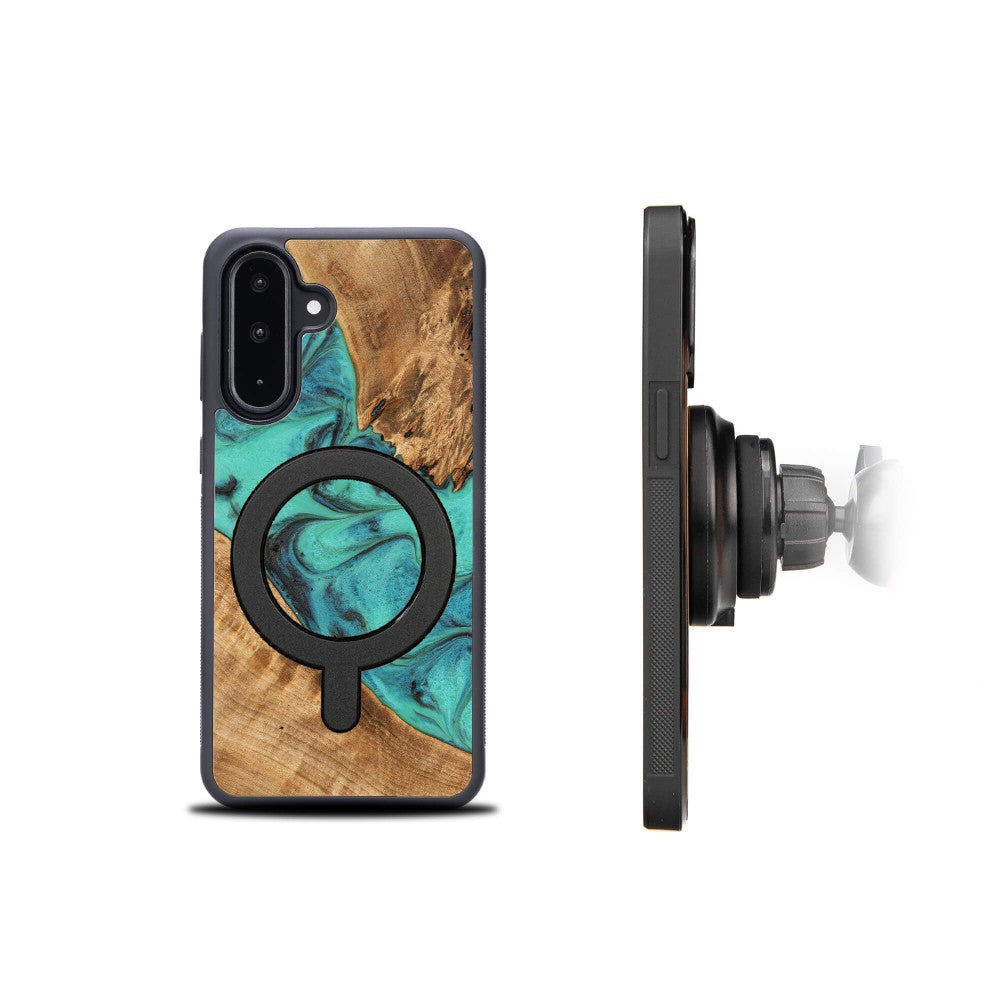 Holzhülle für Galaxy A26 5G, Bewood Unique Turquoise für MagSafe