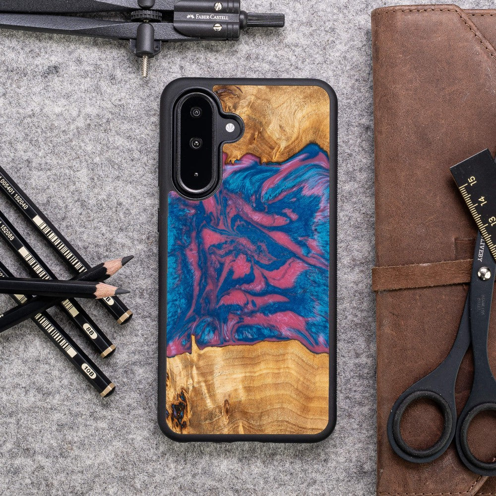 Holzhülle für Galaxy A26 5G, Bewood Unique Neons Vegas