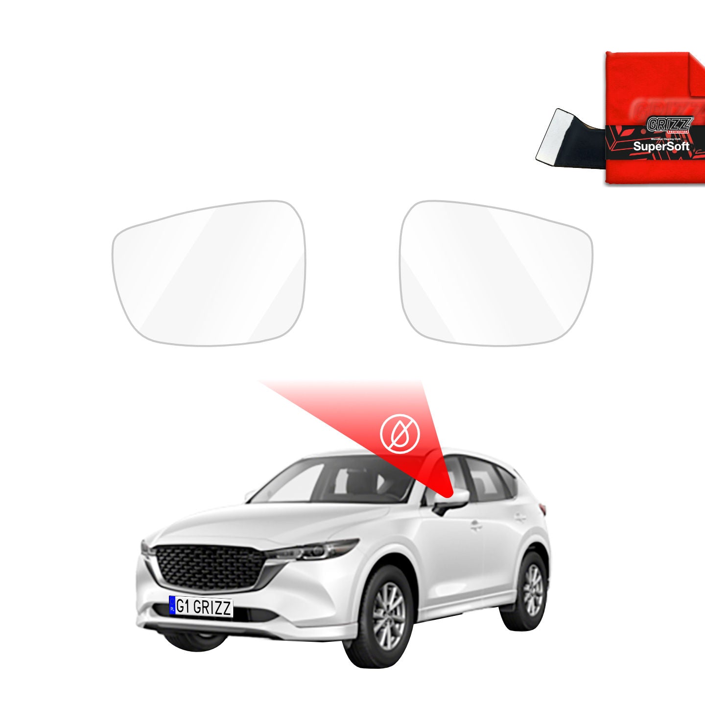 Regenschutzfolie Grizz Protector für Außenspiegel - Mazda CX-5 (2017-2026)