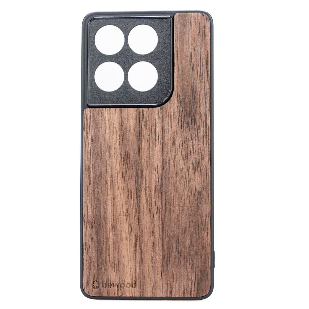Holzhülle für Motorola Edge 60 Pro, Bewood Amerikanischer Nussbaum