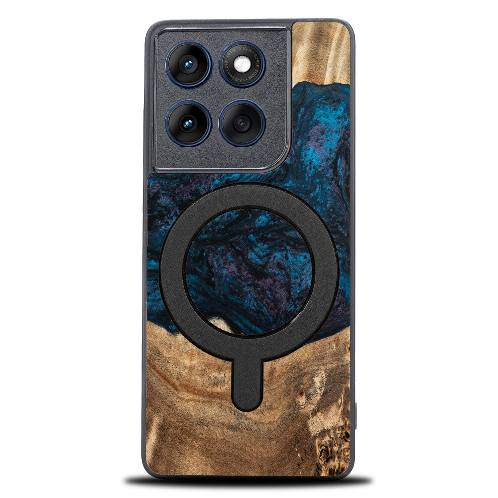 Holzhülle für Motorola Edge 60 Pro, Bewood Unique Planets Neptun für MagSafe