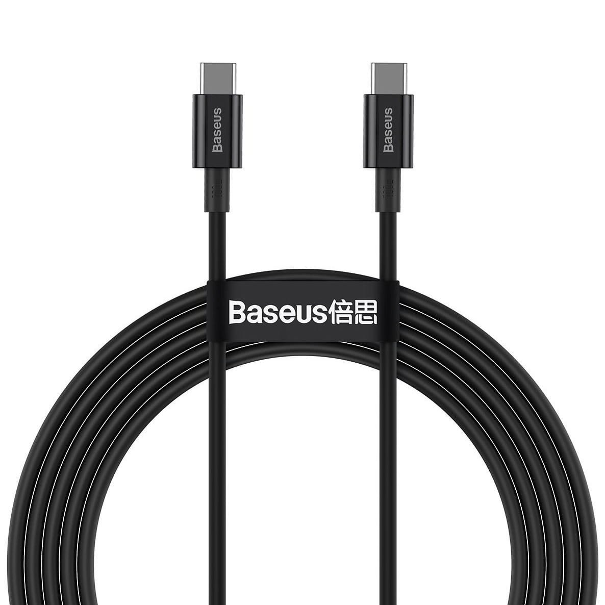 Kabel Baseus Superior 100W 5A USB-C für USB-C 2m, Schwarz