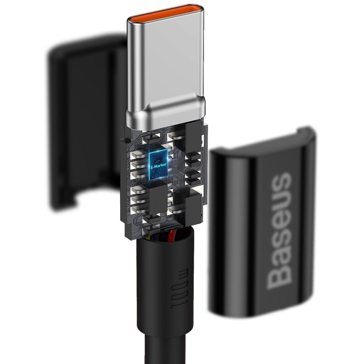 Kabel Baseus Superior 100W 5A USB-C für USB-C 2m, Schwarz