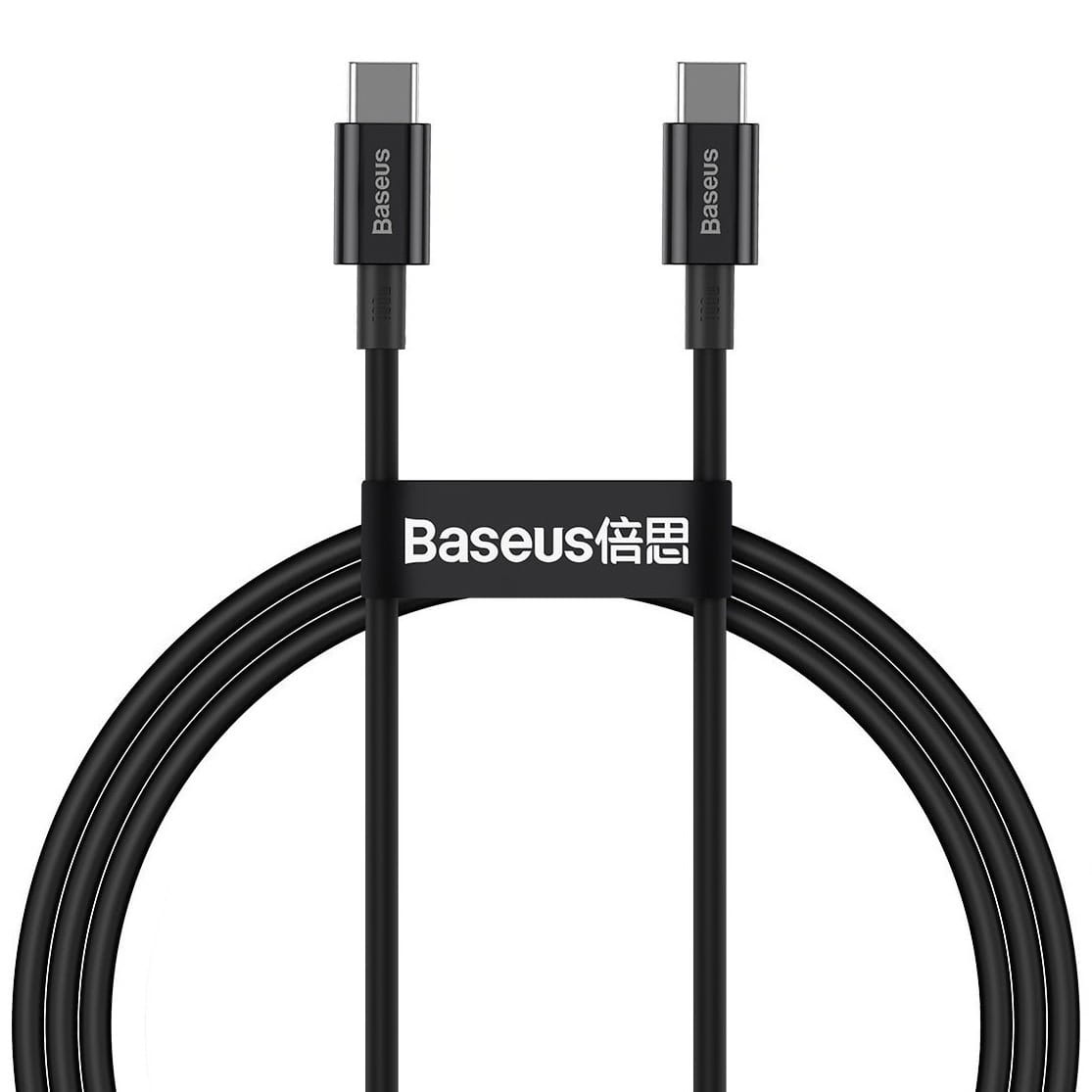 Kabel Baseus Superior 100W 5A USB-C für USB-C 1m, Schwarz
