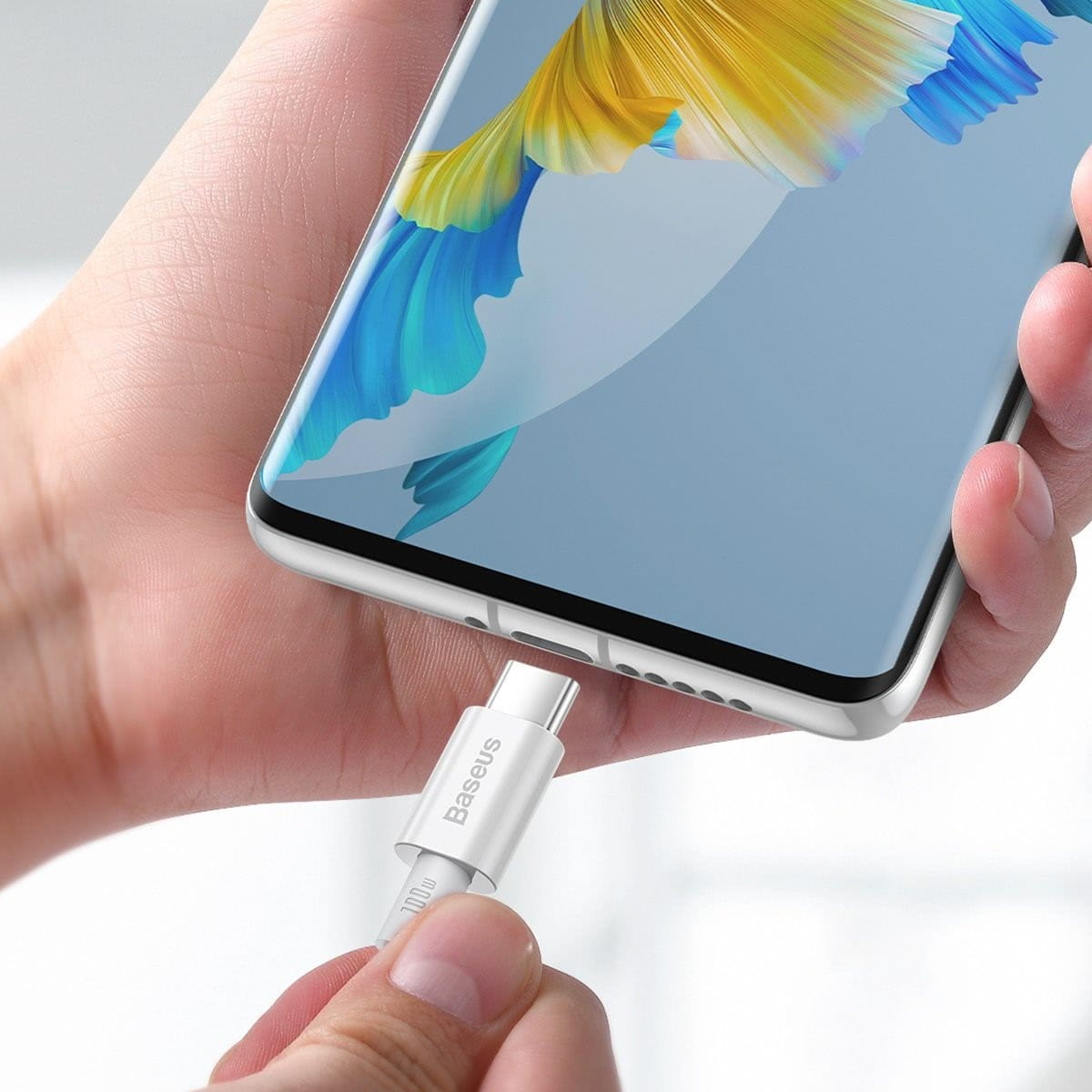 Kabel Baseus Superior 100W 5A USB-C für USB-C 1m, Weiß