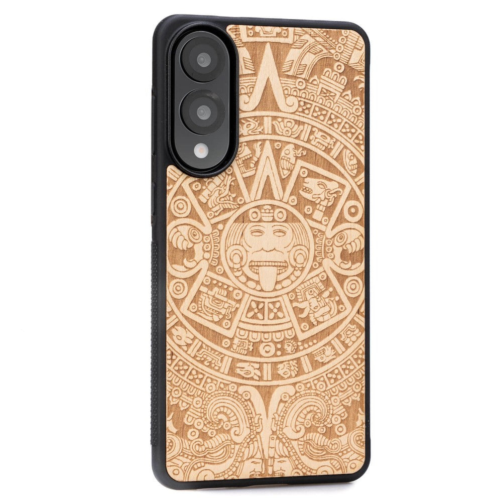 Holzhülle für Galaxy S25 Edge, Bewood Aniegre Aztekischer Kalender