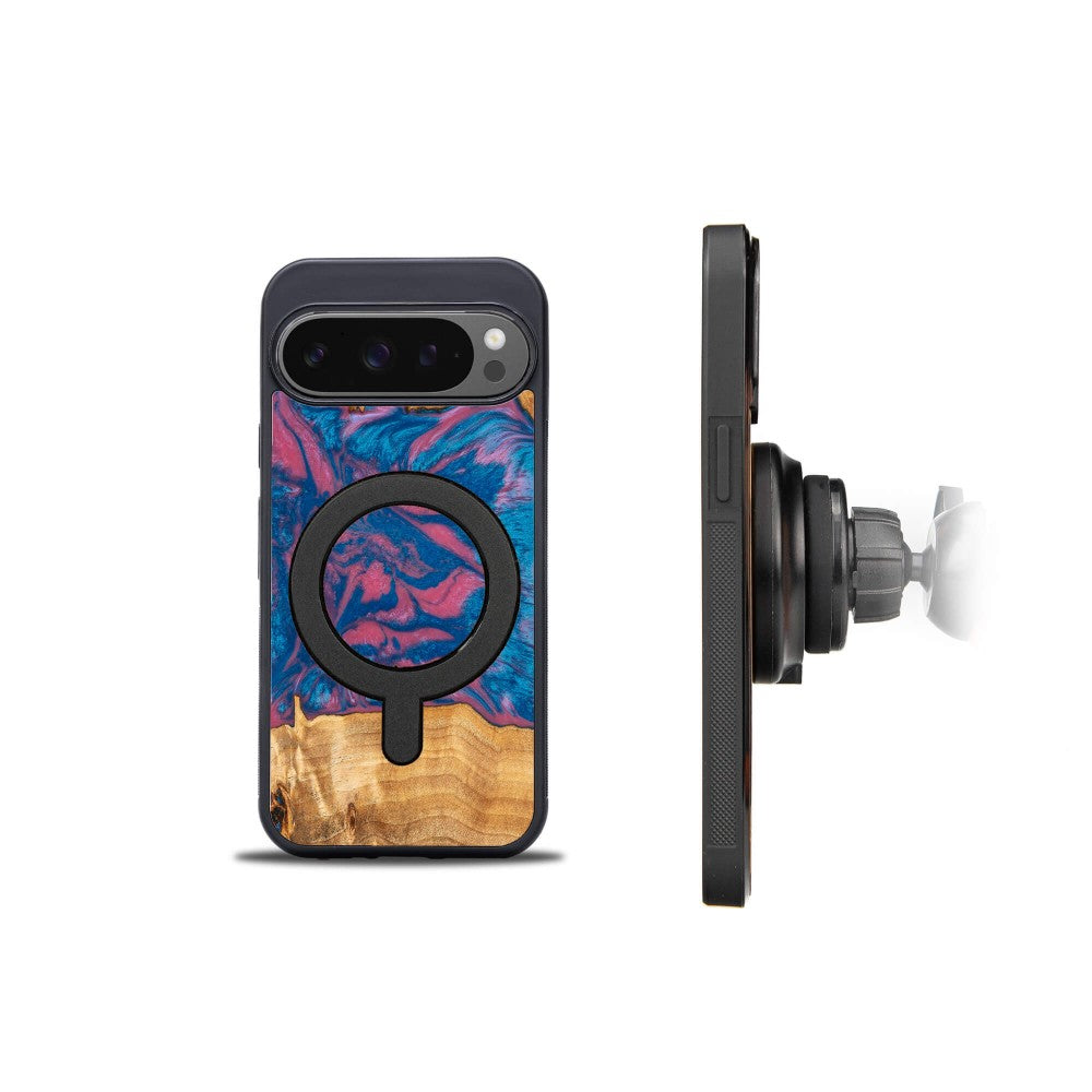 Holzhülle für Google Pixel 10 / Google Pixel 10 Pro, Bewood Unique Neons Vegas für MagSafe
