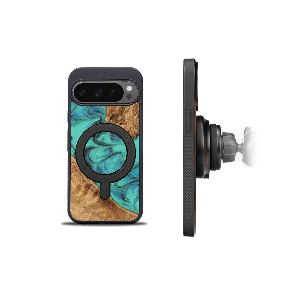 Holzhülle für Google Pixel 10 Pro XL, Bewood Unique Turquoise für MagSafe