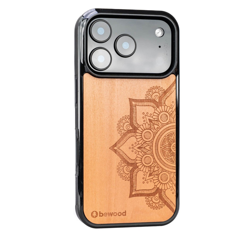 Holzhülle für iPhone 17 Pro, Bewood Apfelbaum Mandala