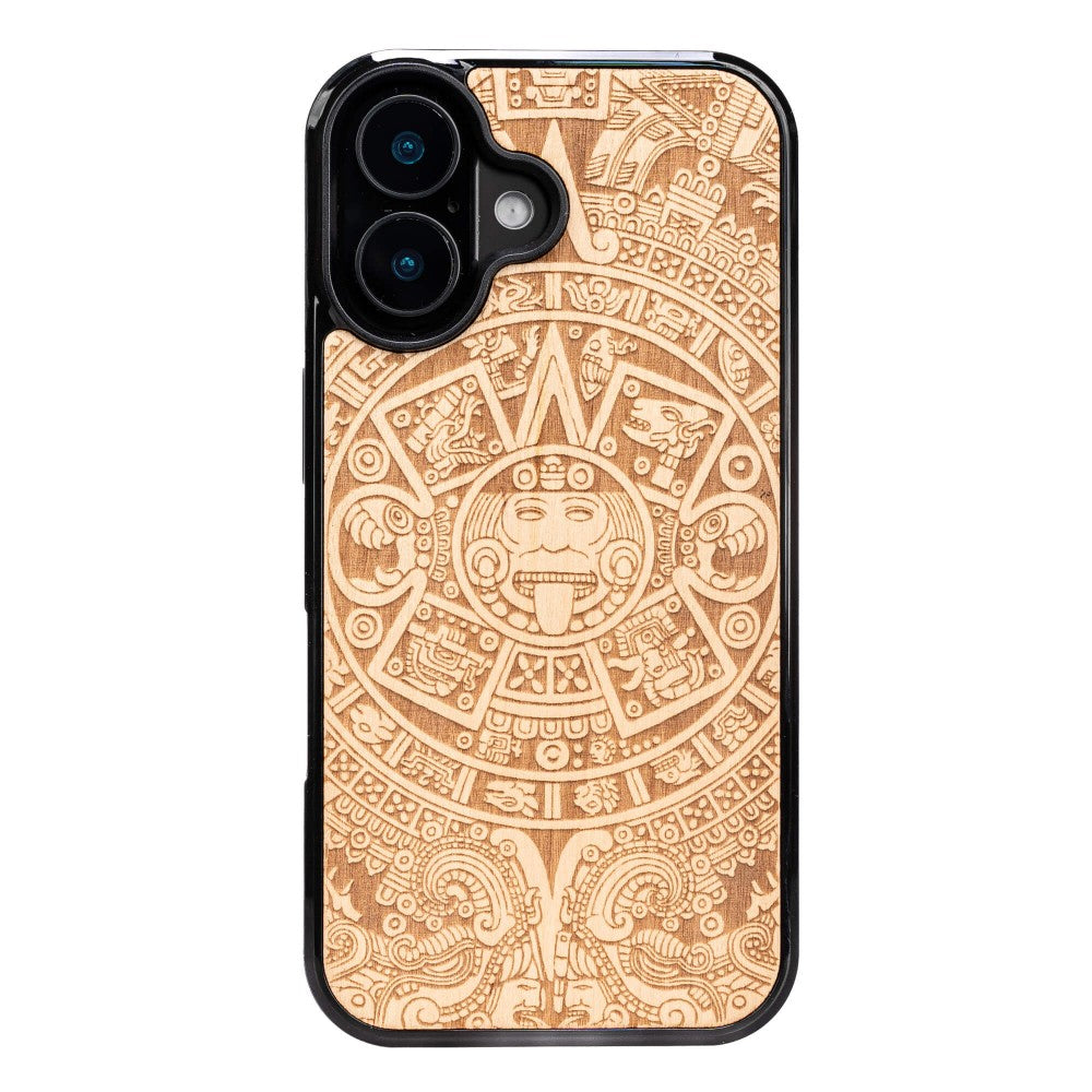 Holzhülle für iPhone 17, Bewood Aniegre Aztekischer Kalender