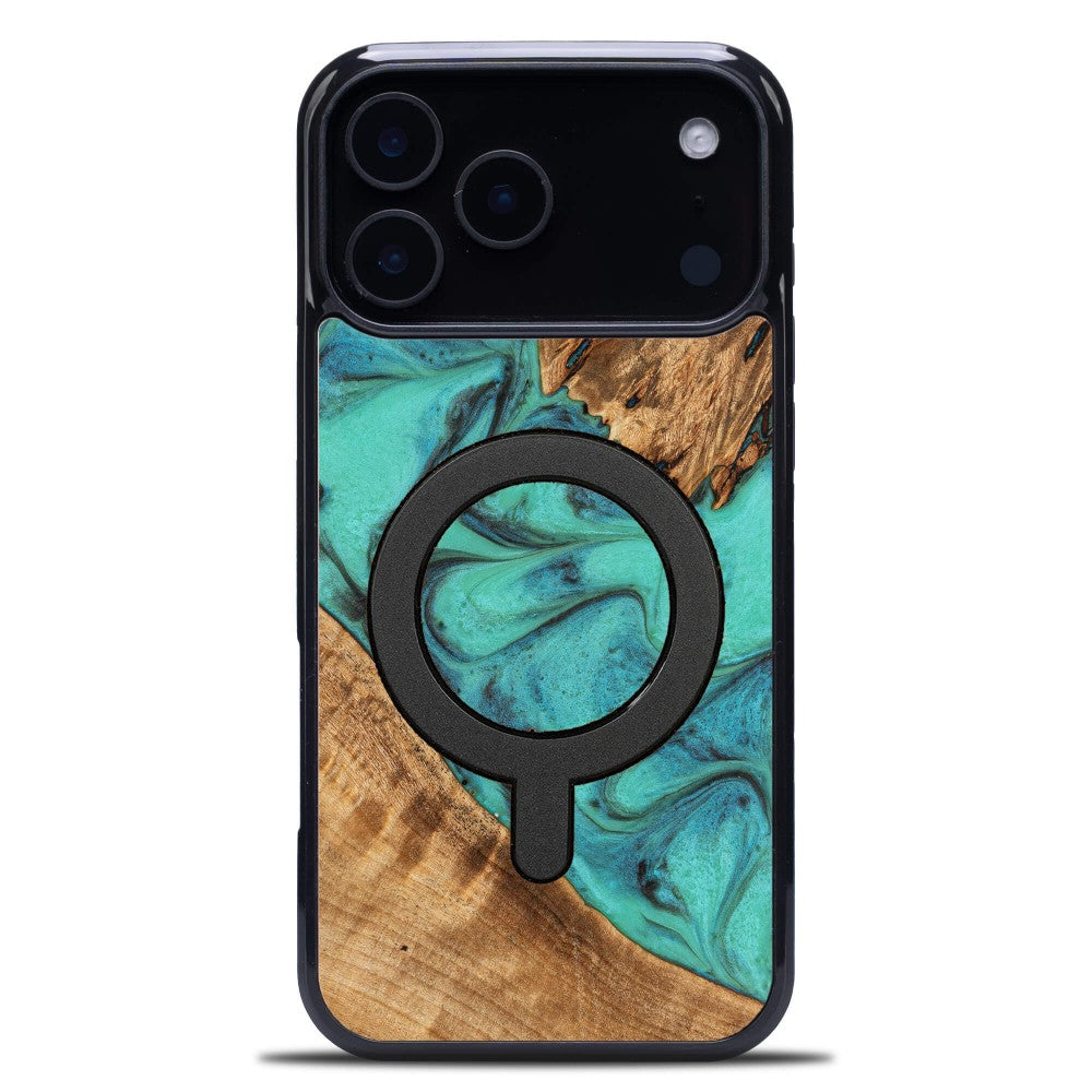 Holzhülle für iPhone 17 Pro Max, Bewood Unique Turquoise für MagSafe