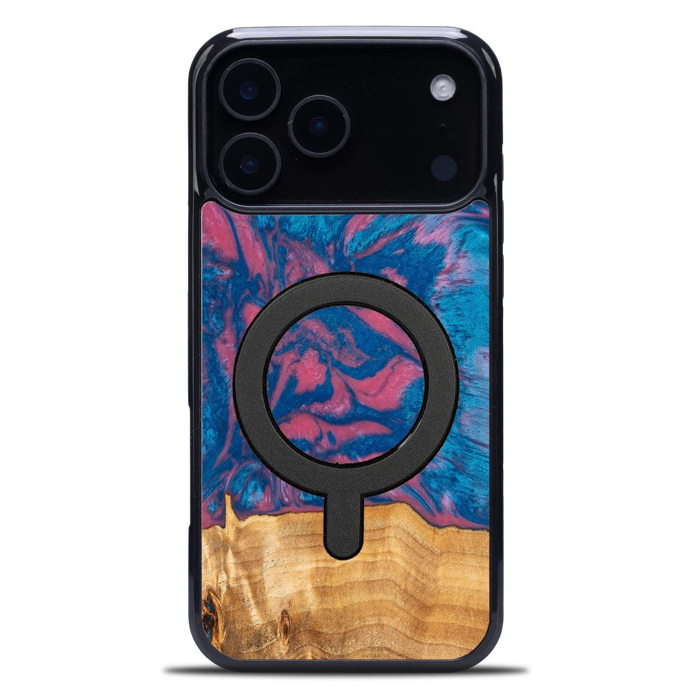 Holzhülle für iPhone 17 Pro Max, Bewood Unique Neons Vegas für MagSafe