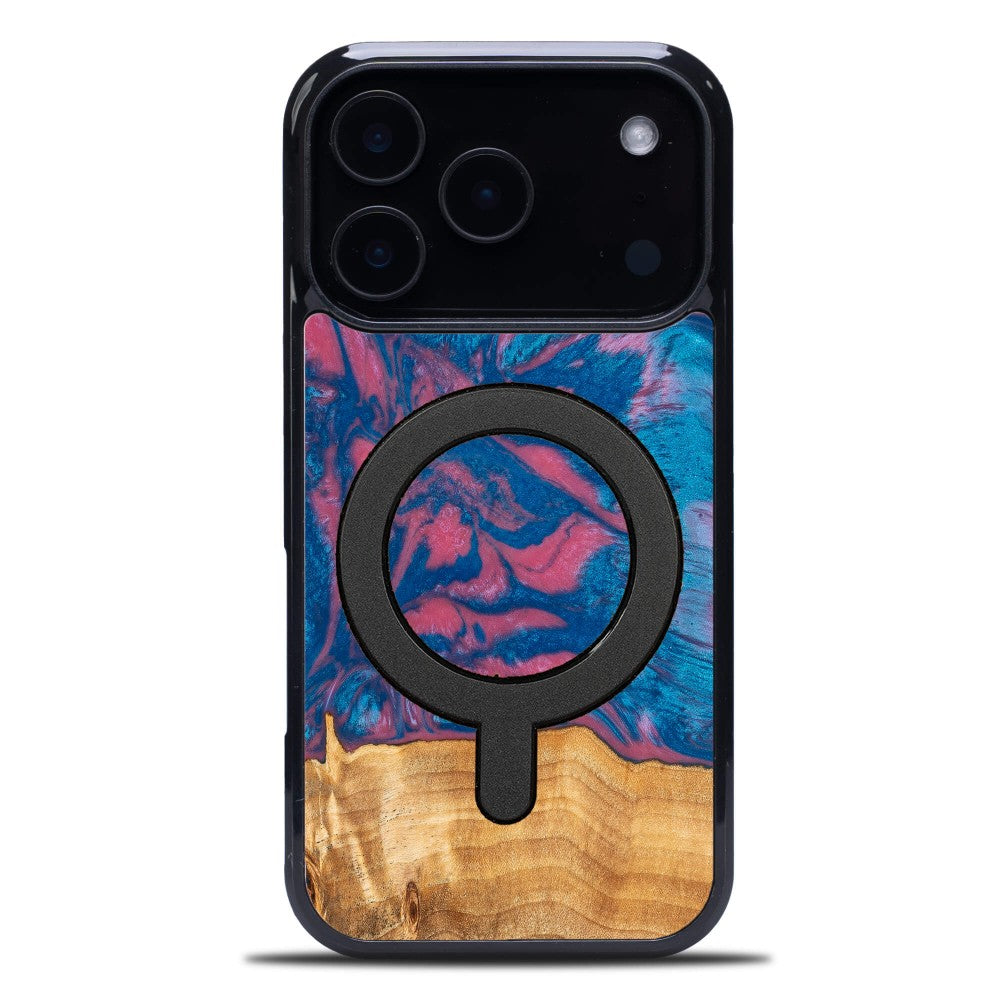 Holzhülle für iPhone 17 Pro, Bewood Unique Neons Vegas für MagSafe