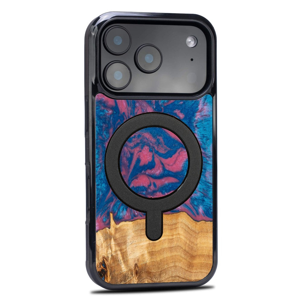 Holzhülle für iPhone 17 Pro, Bewood Unique Neons Vegas für MagSafe