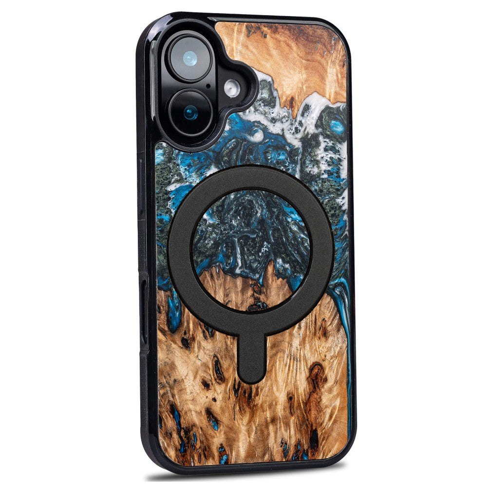 Holzhülle für iPhone 17, Bewood Unique Planets Erde für MagSafe