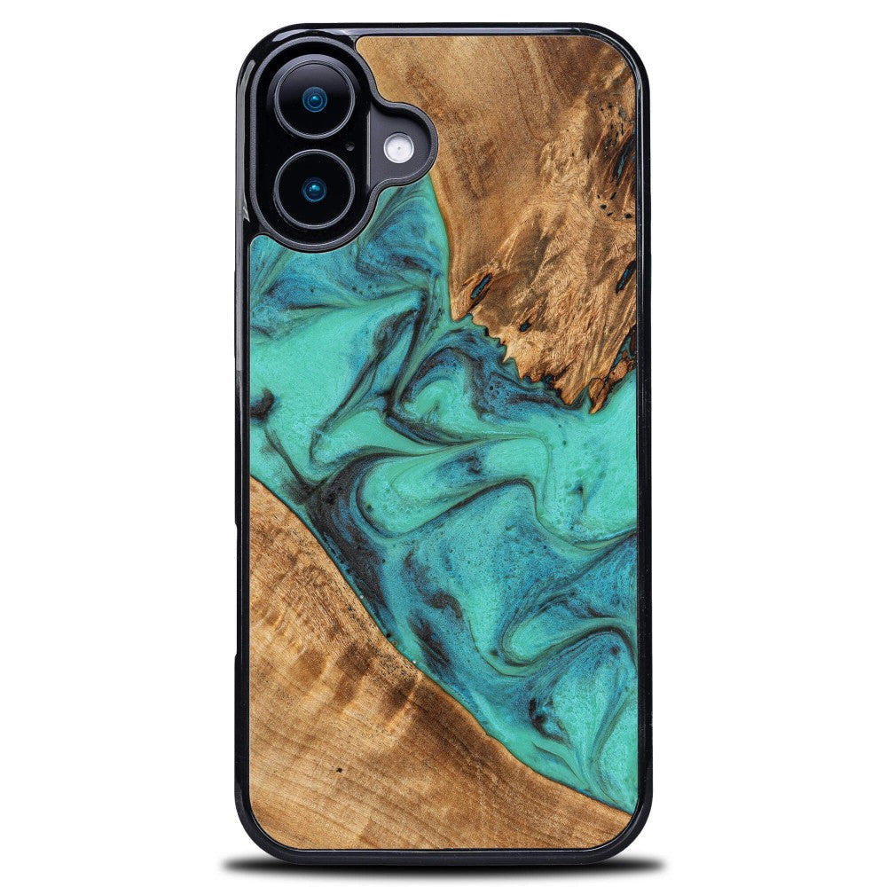 Holzhülle für iPhone 17, Bewood Unique Turquoise