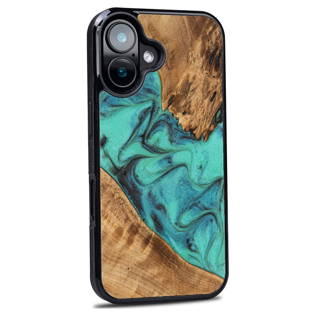 Holzhülle für iPhone 17, Bewood Unique Turquoise