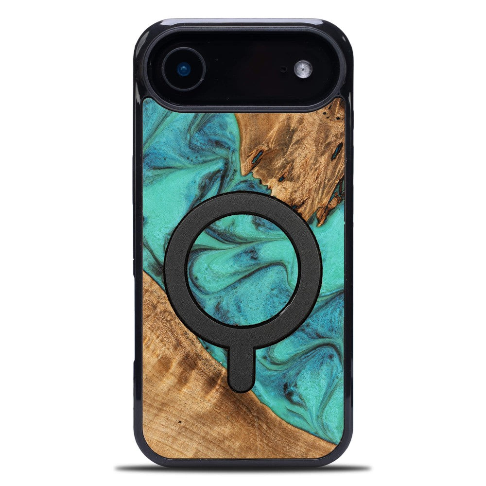 Holzhülle für iPhone Air, Bewood Unique Turquoise für MagSafe