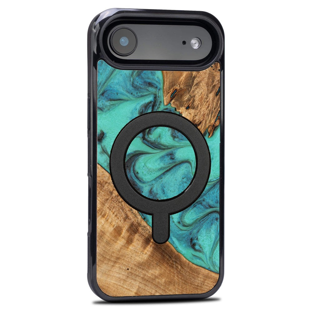Holzhülle für iPhone Air, Bewood Unique Turquoise für MagSafe