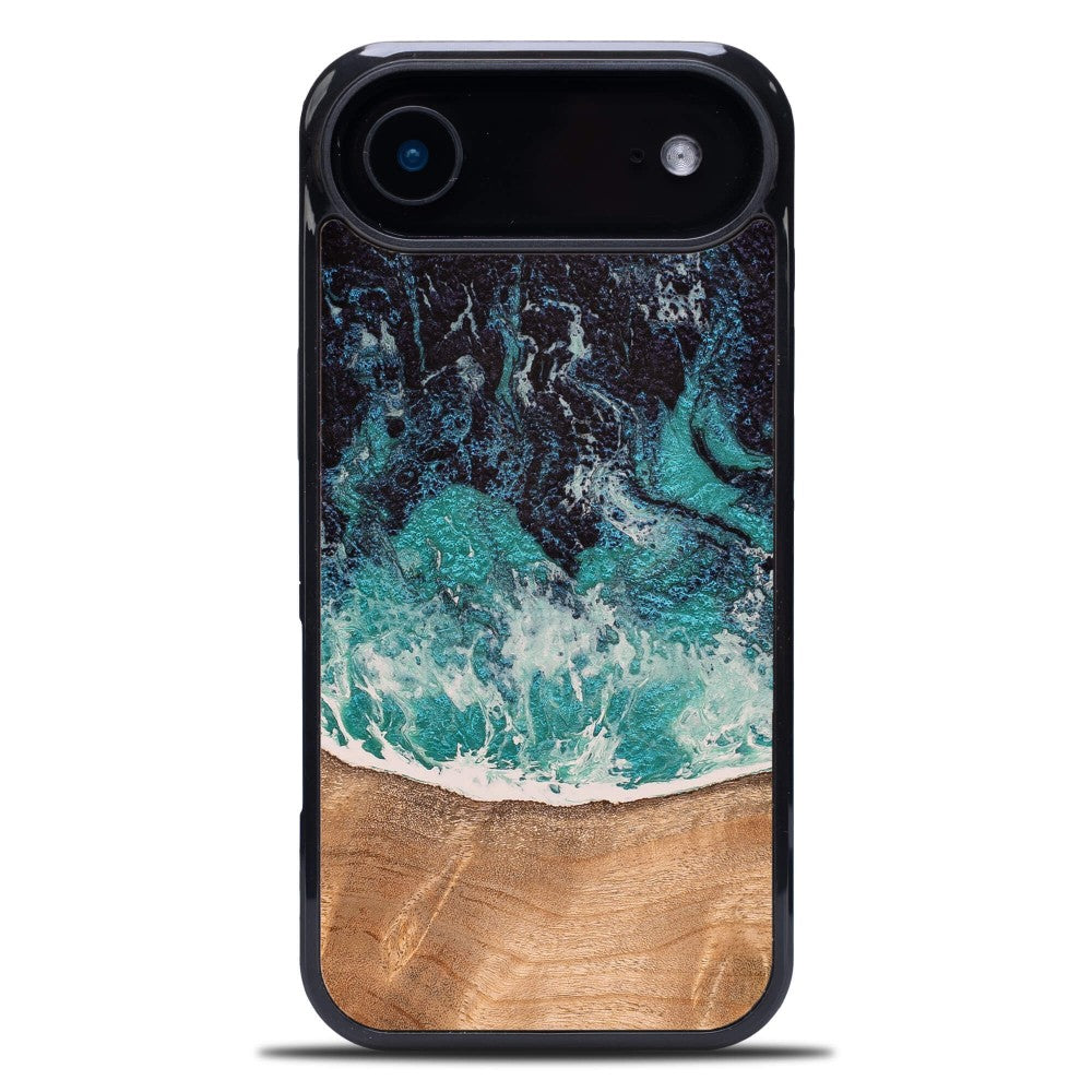 Holzhülle für iPhone Air, Bewood Unique Dream Island, Blau-Braun