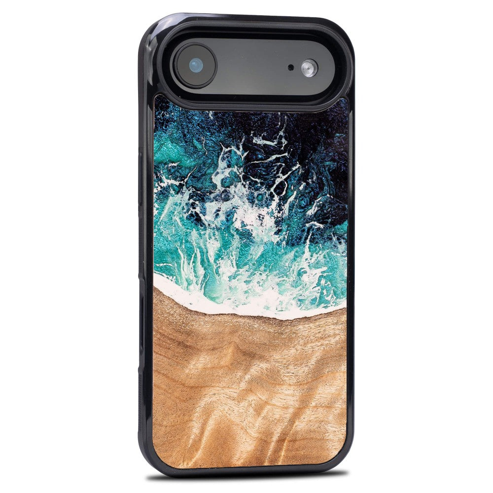 Holzhülle für iPhone Air, Bewood Unique Dream Island, Blau-Braun