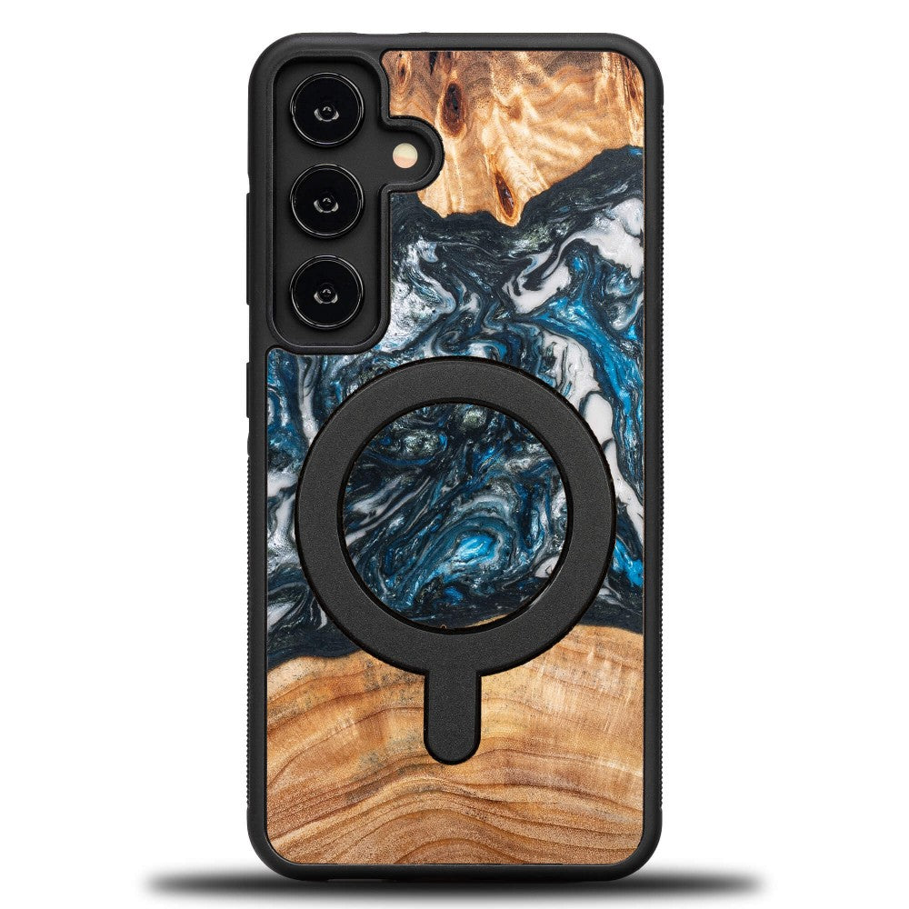 Holzhülle für Galaxy S25 FE, Bewood Unique Planets Erde für MagSafe
