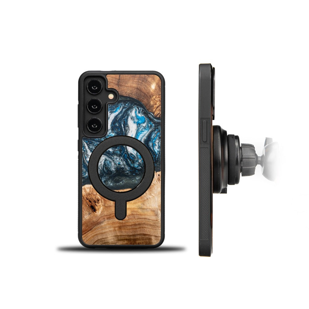 Holzhülle für Galaxy S25 FE, Bewood Unique Planets Erde für MagSafe