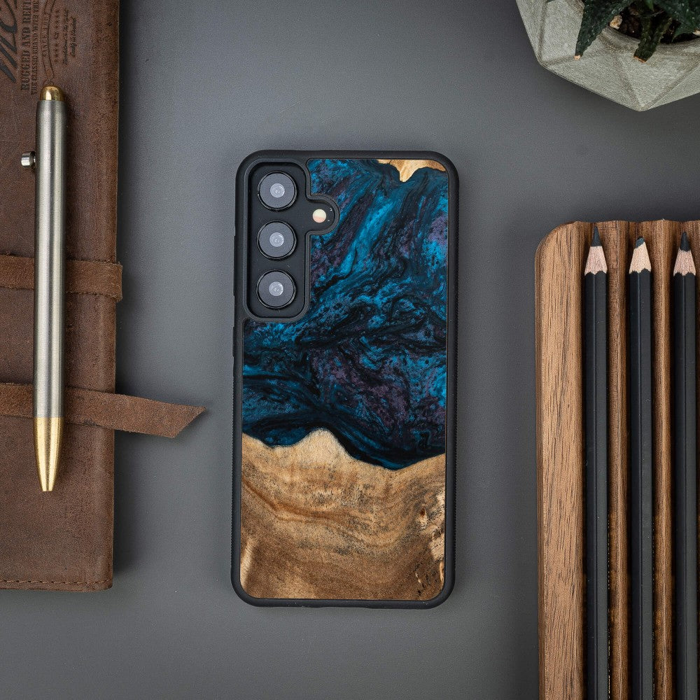 Holzhülle für Galaxy S25 FE, Bewood Unique Planets Neptun