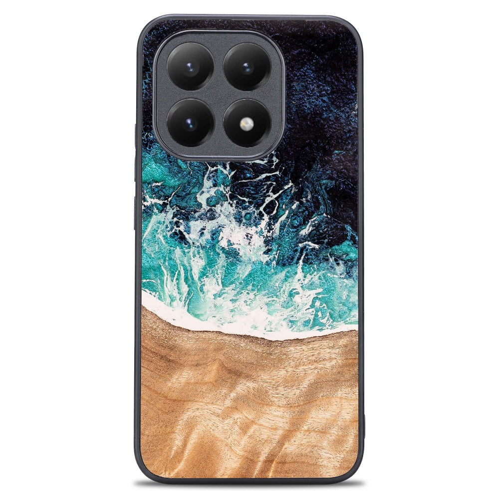 Holzhülle für Xiaomi 15T, Bewood Unique Dream Island, Blau-Braun
