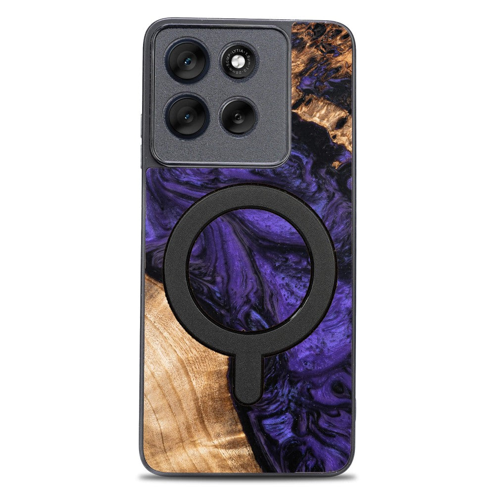Holzhülle für Motorola Moto G86 5G, Bewood Unique Violet für MagSafe