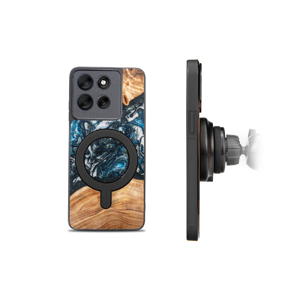 Holzhülle für Motorola Moto G86 5G, Bewood Unique Planets Erde für MagSafe