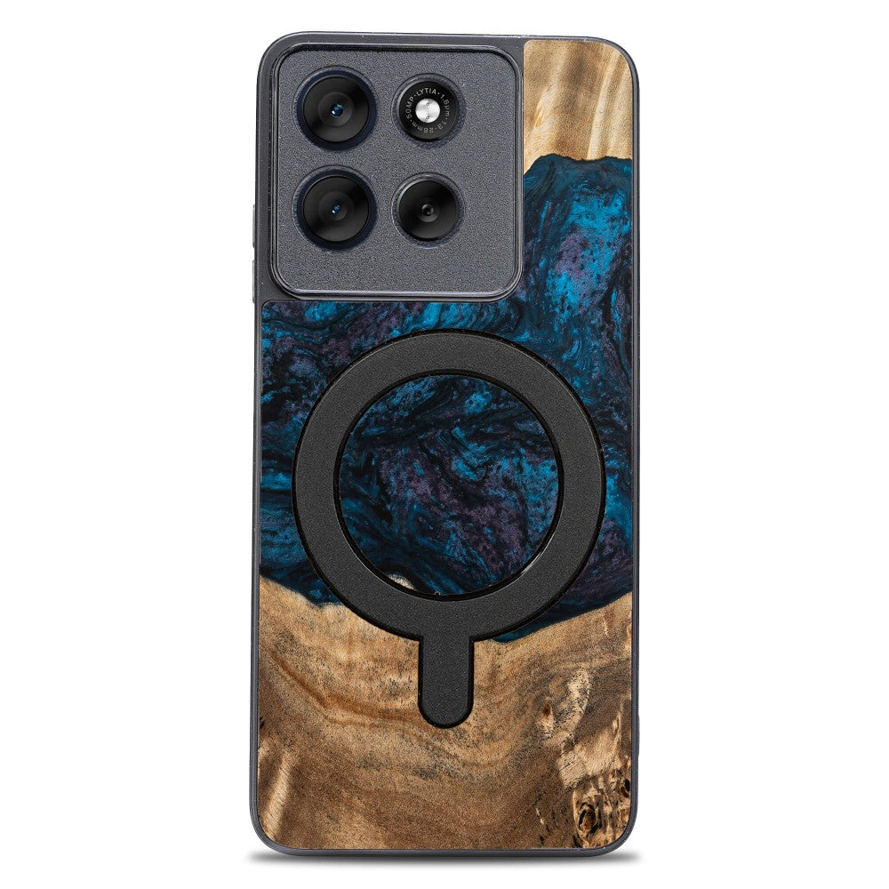 Holzhülle für Motorola Moto G86 5G, Bewood Unique Planets Neptun für MagSafe