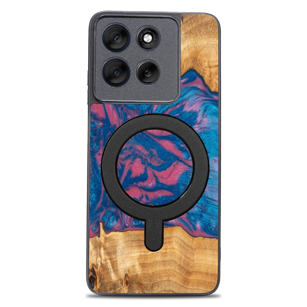 Holzhülle für Motorola Moto G86 5G, Bewood Unique Neons Vegas für MagSafe