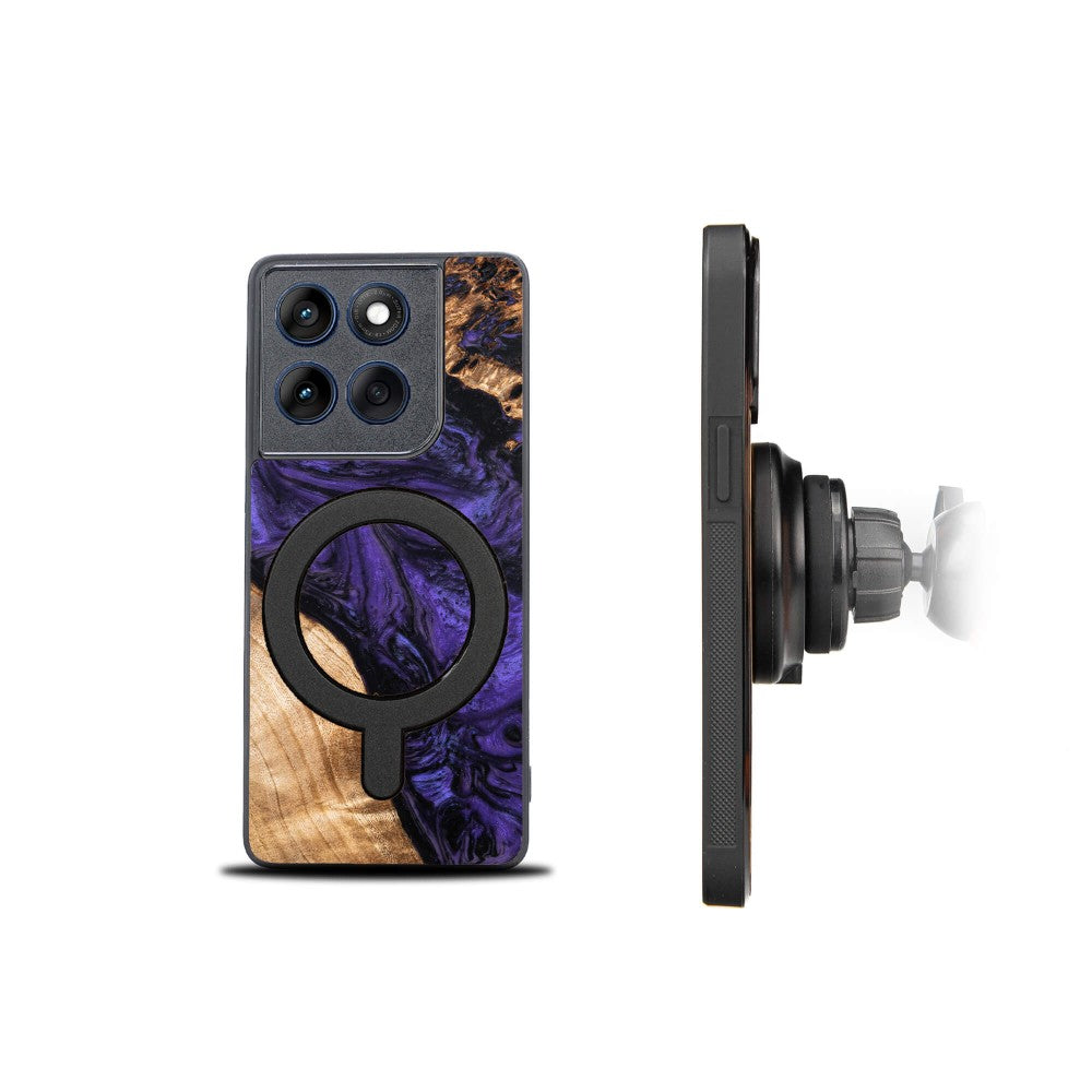 Holzhülle für Motorola Edge 70, Bewood Unique Violet für MagSafe