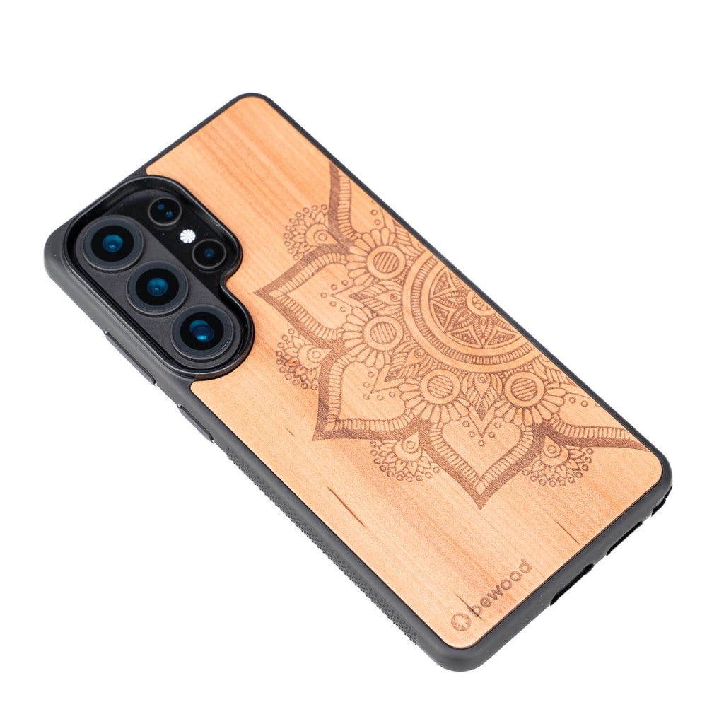 Holzhülle für Galaxy S26 Ultra, Bewood Apfelbaum Mandala
