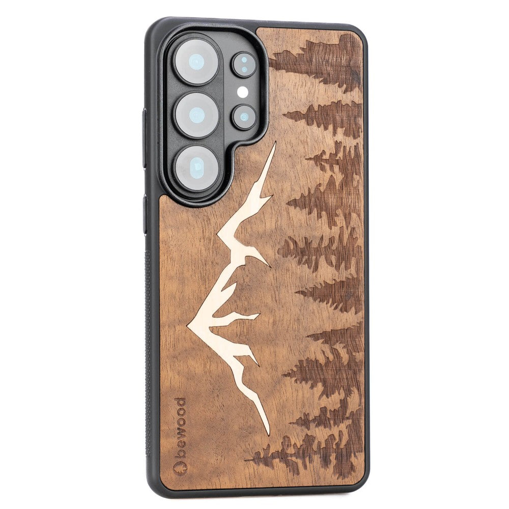Holzhülle für Galaxy S26 Ultra, Bewood Imbuia-Gebirge
