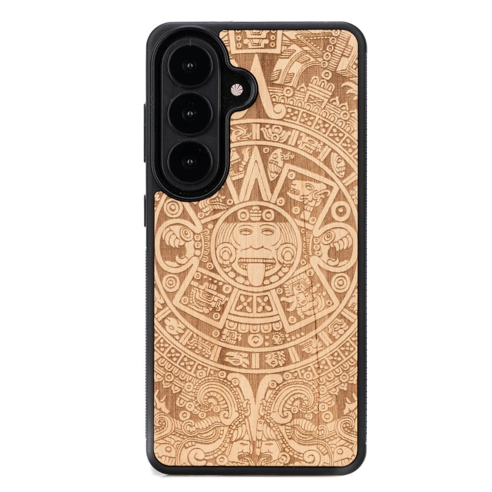 Holzhülle für Galaxy S26, Bewood Aniegre Aztekischer Kalender
