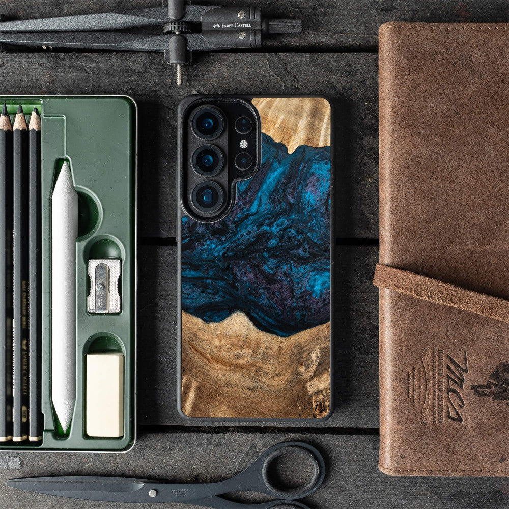 Holzhülle für Galaxy S26 Ultra, Bewood Unique Planets Neptun