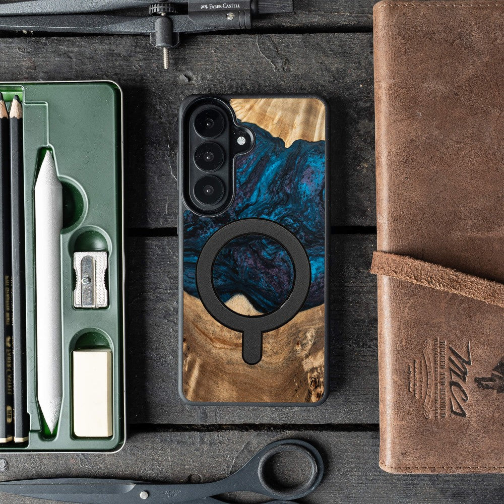 Holzhülle für Galaxy S26 Plus, Bewood Unique Planets Neptun für MagSafe