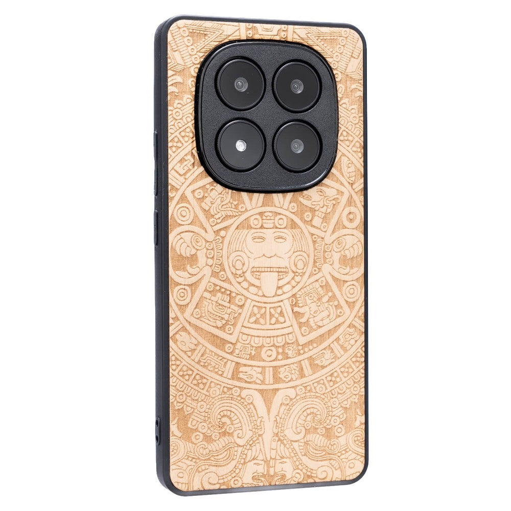Holzhülle für Xiaomi Redmi Note 15 Pro 5G, Bewood Aniegre Aztekischer Kalender