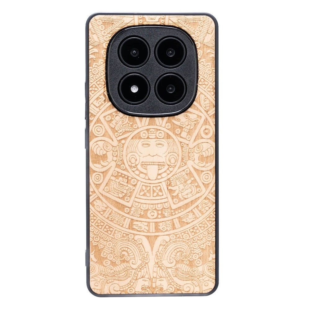 Holzhülle für Xiaomi Redmi Note 15 Pro Plus 5G, Bewood Aniegre Aztekischer Kalender