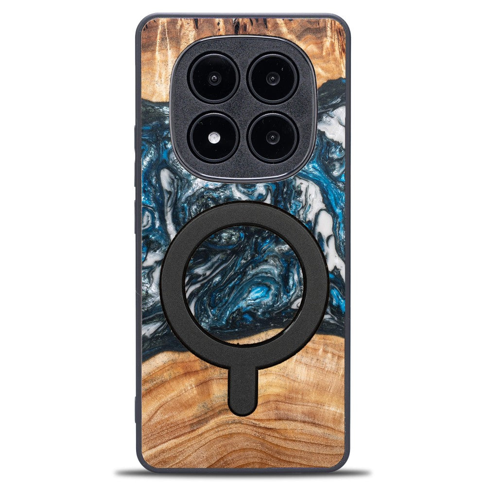 Holzhülle für Xiaomi Redmi Note 15 5G / Xiaomi POCO M8 5G, Bewood Unique Planets Erde für MagSafe