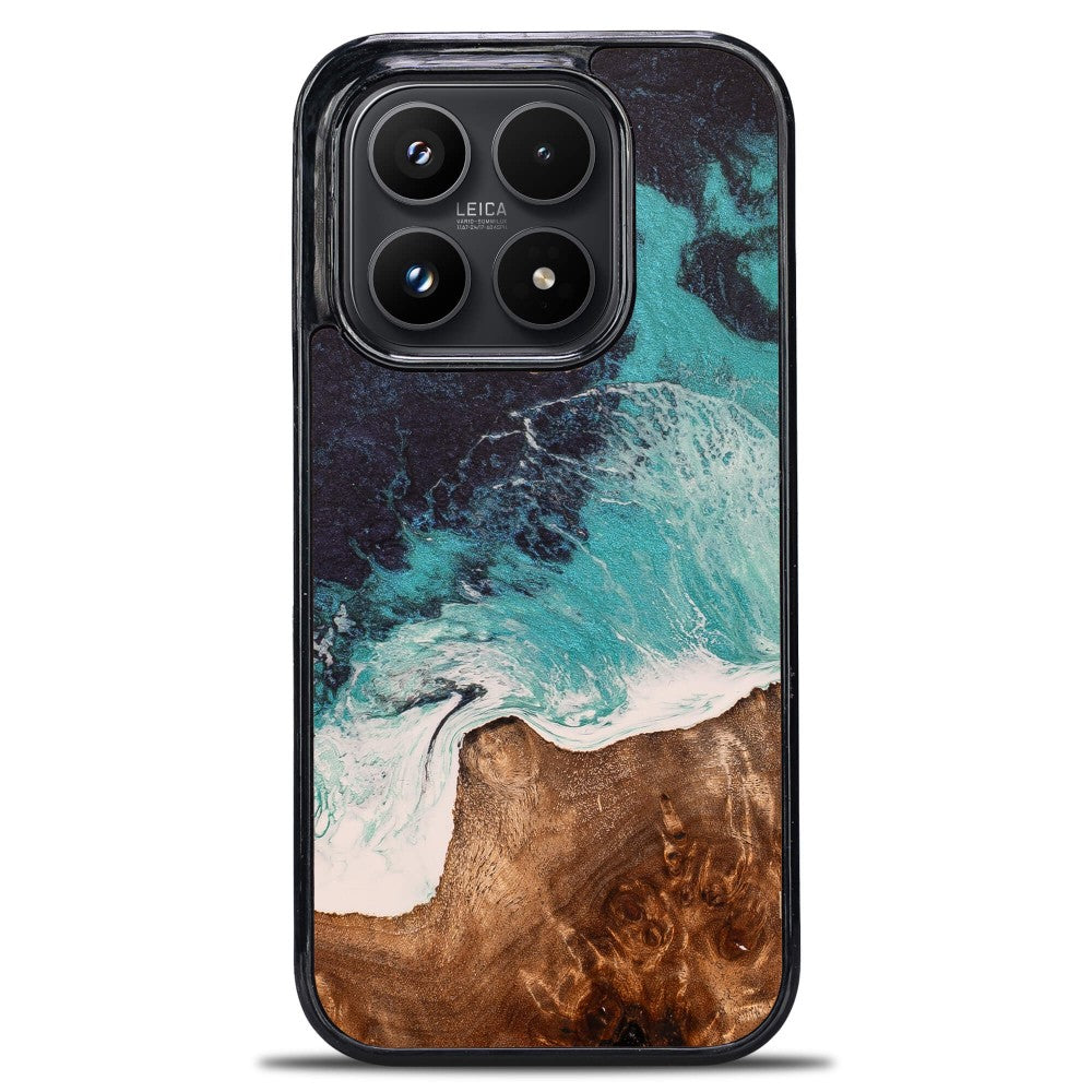 Holzhülle für Xiaomi 17, Bewood Unique Dream Island, Blau-Braun