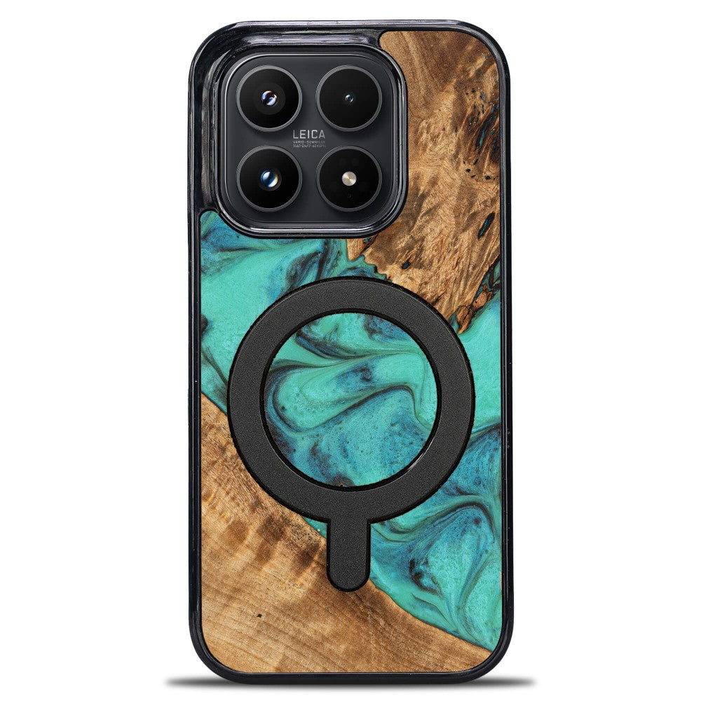 Holzhülle für Xiaomi 17, Bewood Unique Turquoise für MagSafe