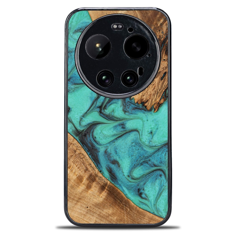 Holzhülle für Xiaomi 17 Ultra, Bewood Unique Turquoise