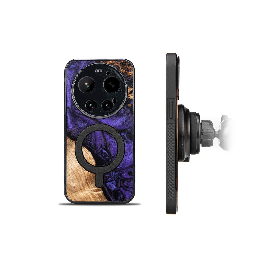 Holzhülle für Xiaomi 17 Ultra, Bewood Unique Violet für MagSafe