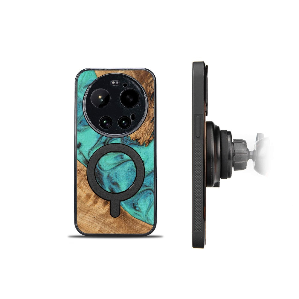 Holzhülle für Xiaomi 17 Ultra, Bewood Unique Turquoise für MagSafe